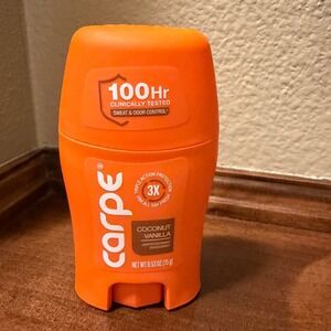 Carpe Antiperspirant Deodorant Coconut Vanilla 0.53oz Travel Size 100Hr Stick